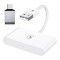 Adaptor Wireless Techstar&reg; CTHT-020-2 Pentru Apple CarPlay Si IPhone IOS 10+, Dongle USB-Type C , WiFi 5G, Bluetooth, Conectare Automata, Alb
