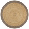 VidaXL Covor manual cu margine gri, 120 cm, iută 133675