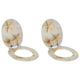 vidaXL Capacul de toaletă 2 pcs Galben și alb 44 x 38 cm Placă MDF 3414535