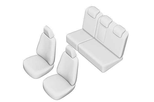 SET HUSE SCAUN PEUGEOT 207 2006-2012 (BANCHETA FRACTIONATA) CU TETIERE SPATE IN FORMA DE L