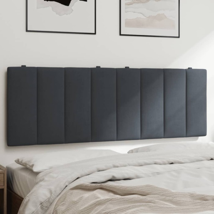 vidaXL Pernă tăblie de pat, Hanko, gri &icirc;nchis, 120 cm, catifea 374662