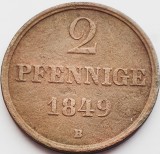 2452 Germania Hanovra Hannover 2 pfennig 1849 Ernst August km 202, Europa