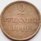 2452 Germania Hanovra Hannover 2 pfennig 1849 Ernst August km 202