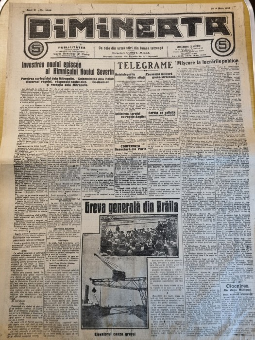 dimineata 9 mai 1913-braila grava generala,episcop al ramnicului noului severin