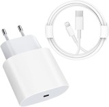 Incarcator fast charge compatibil cu iPhone, 20W PD Type C cu cablu USB C Lightning de 1 metru, Oem