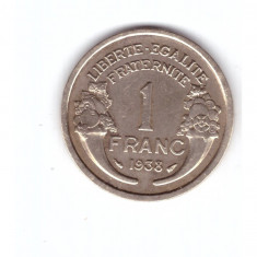 Moneda Franta 1 franc 1938, stare buna, curata