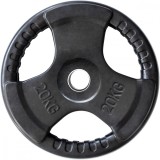 Cumpara ieftin Disc greutate cauciucat HMS 20 kg, 51 mm, cu manere pentru bara olimpica