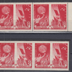 ROMANIA 1949 LP 257 LP 257 a PRIETENIA ROMANO-SOVIETICA PERECHE SERII MNH