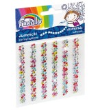 Accesorii creatie decor,6 sirag flori diverse culori,diamante autoadezive blister,9cm