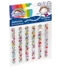 Accesorii creatie decor,6 sirag flori diverse culori,diamante autoadezive blister,9cm