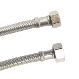 DN8 DVGW Panzerschlauch m. Edelstahlumflechtung 3/8&Prime; &Uuml;M x 1/2&Prime; &Uuml;M 300 mm