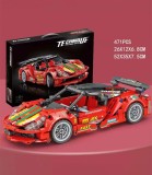 Set de Construcție Mașină Sport Roșie, 433 de Piese