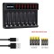 Incarcator Batmax Smart LED Charger + 8 acumulatori AA / AAA