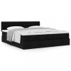 Gossi cadru de pat otoman cu saltele, tesatura neagra 200x200cm