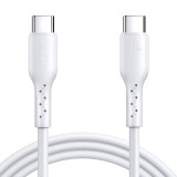 Cablu pentru incarcare si transfer de date Joyroom Flash SA26-CC3, USB-C la USB-C, 60W, 3A, 480 Mbps, 1 m, Alb