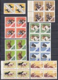 ROMANIA 1965 LP 620 CAINI DE VANATOARE SERIA IN BLOC DE 4 TIMBRE MNH, Nestampilat