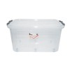 Cutie depozitare 50L cu capac si roti din plastic transparenta 400x630x320mm