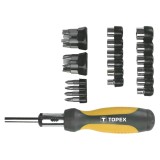 Set surubelnita cu biti si tubulare Topex, maner ergonomic, 29 piese