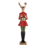 Cumpara ieftin Figurina Ren Craciun polirasina multicolora 23x19x77 cm