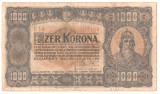 SV * Ungaria 1000 KORONA / COROANE 1923 * Sf. Stefan * +/- VG