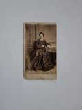 Cumpara ieftin CDV Romania, Doamna in rochie cu crinolina, ca. 1865-70