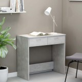 Gossi birou, gri beton, 80x40x75 cm, lemn prelucrat