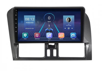 Navigatie Auto Multimedia cu GPS Volvo XC60 (2008 - 2012) 4 GB RAM + 64B ROM, Slot Sim 4G pentru Internet, Carplay, Android, Aplicatii, USB, Wi-Fi, Bl foto