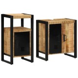 Cumpara ieftin Set de mobilier pentru baie 2 buc. Maro si negru