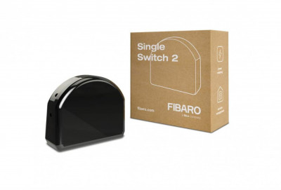 Comutator Releu FIBARO Single 2 Z-Wave Plus 1x2,5kW, pentru un Dispozitiv, Negru - RESIGILAT foto