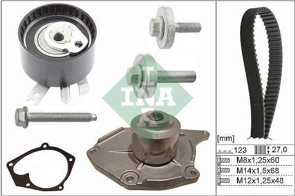 INA 530 0197 31 Set pompa apa + curea dintata