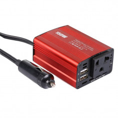 Invertor auto pentru masina 150w, VisionHub®, 12V pana la 220V, Convertor tensiune, adaptor priza bricheta auto, port usb cu incarcare rapida, 2.1A Du