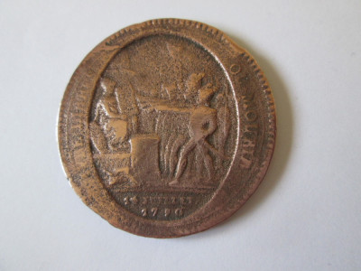 Rara! Franta 5 Sols 1792 banca Monneron,medalie aniversara IV ani de libertate foto