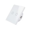 Intrerupator Touch Techstar&reg;, Sticla Securizata, Design Modern, Iluminare LED, 2 Faze, Alb