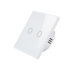Resigilat Intrerupator Touch Techstar&reg;, Sticla Securizata, Design Modern, Iluminare LED, 2 Faze, Alb