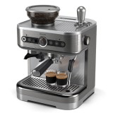 Espressor Philips Barista Brew PSA3218/01 semi-automat cu rasnita conica metalica, 15 bari, Recipient boabe de 250g, Sigiliu premium calibrat, Vas lap