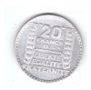 Moneda Franta 20 francs/franci 1933, stare buna, curata, Europa, Argint