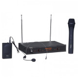 Set 2 microfoane wireless Ibiza VHF2H, microfon de mana si casca