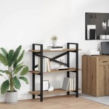 VidaXL Raft pentru cărți Stejar Artizanal 100 x 33,5 x 102 cm 883951