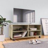 Comodă TV cu rotile, stejar Sonoma, 90x35x35, PAL, vidaXL