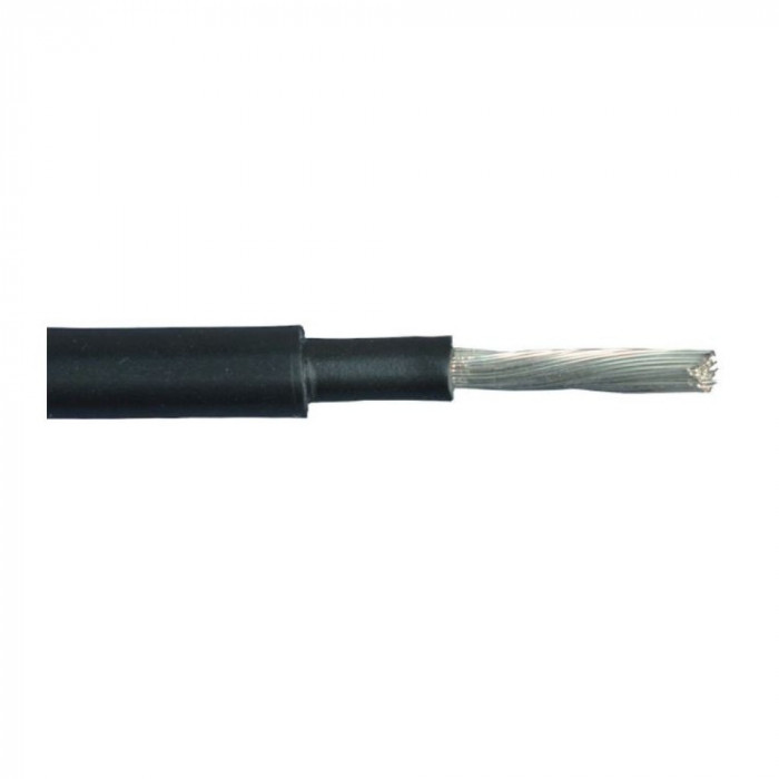 Cablu solar PV 1X6 mm, negru, rola 100 metri