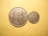 LOT 2 MONEDE MAURITIUS 1 RUPIE 1978 / QUARTER RUPIA 1971 ELISABETA II