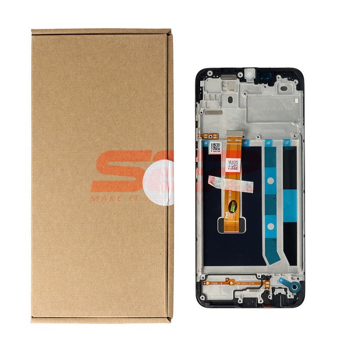 LCD+Touchscreen cu Rama OPPO A15 BLACK Original Service Pack