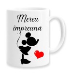Cana alba personalizata Mereu impreuna Minnie, INOVATIX&reg;. 330ml
