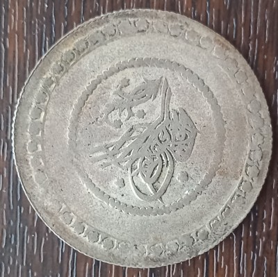 (A820) MONEDA DIN ARGINT TURCIA / IMPERIUL OTOMAN - 2 KURUSH 1808 AH1223, SULTANUL MAHMUD II, MAI RARA foto