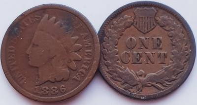 2379 USA SUA Statele Unite 1 cent 1886 Indian Head Cent km 90 foto