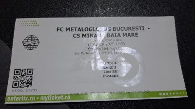 Invitatie Metaloglobus Buc. - Minaur Baia Mare foto