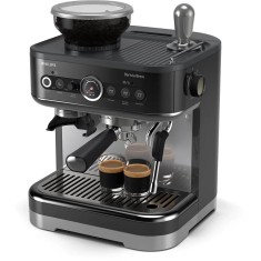 Espressor semi-automat PSA3218/10, Recipient de boabe de 250 g, 15 bar, 15 Setari de macinare, Negru