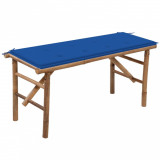 Gossi banca de gradina pliabila cu perna, 118 cm, bambus