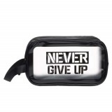 Geanta pentru cosmetice barbati cu mesaj motivational, 24 x 15 cm, negru