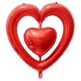Balon Folie Inima Rosie cu Suport 100cm Ropet - Valentine&#039;s Day, Aniversare